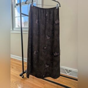 Vintage Floral Dark Chocolate Brown Skirt
